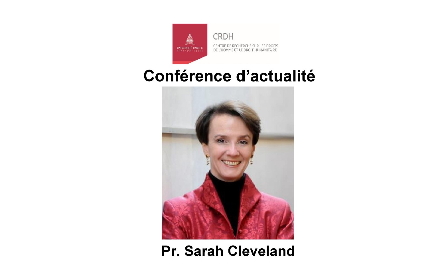 Conférence d’actualité avec le Professeur Sarah Cleveland