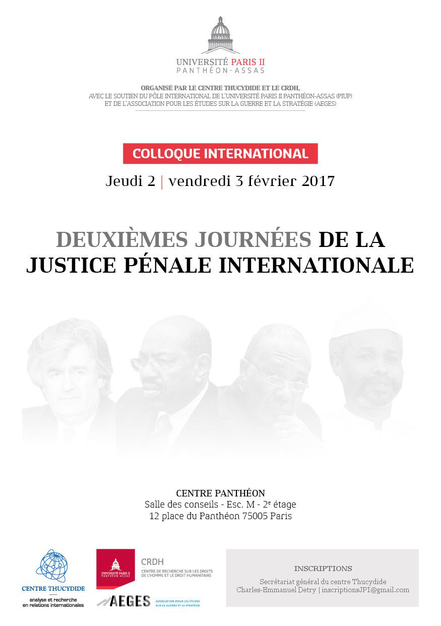 Deuxièmes journées de la justice pénale internationale