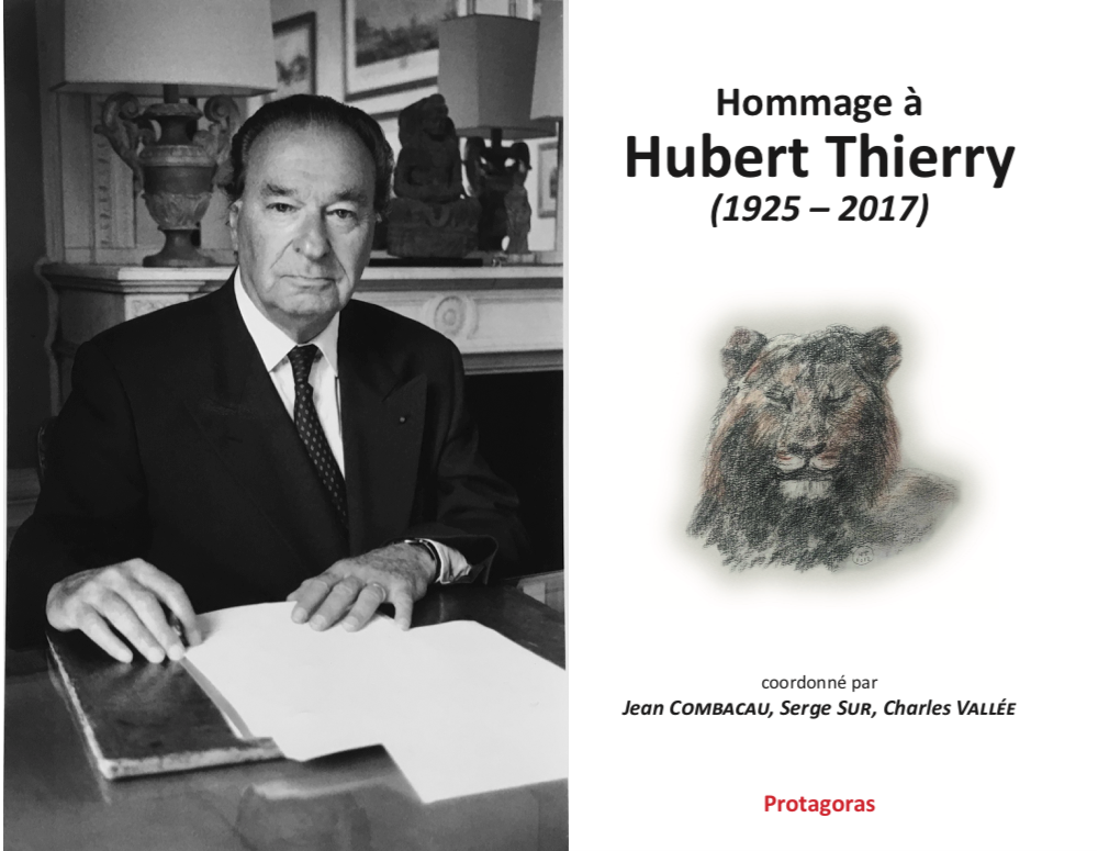 Parution de l’ouvrage « Hommage à Hubert Thierry (1925-2017) »