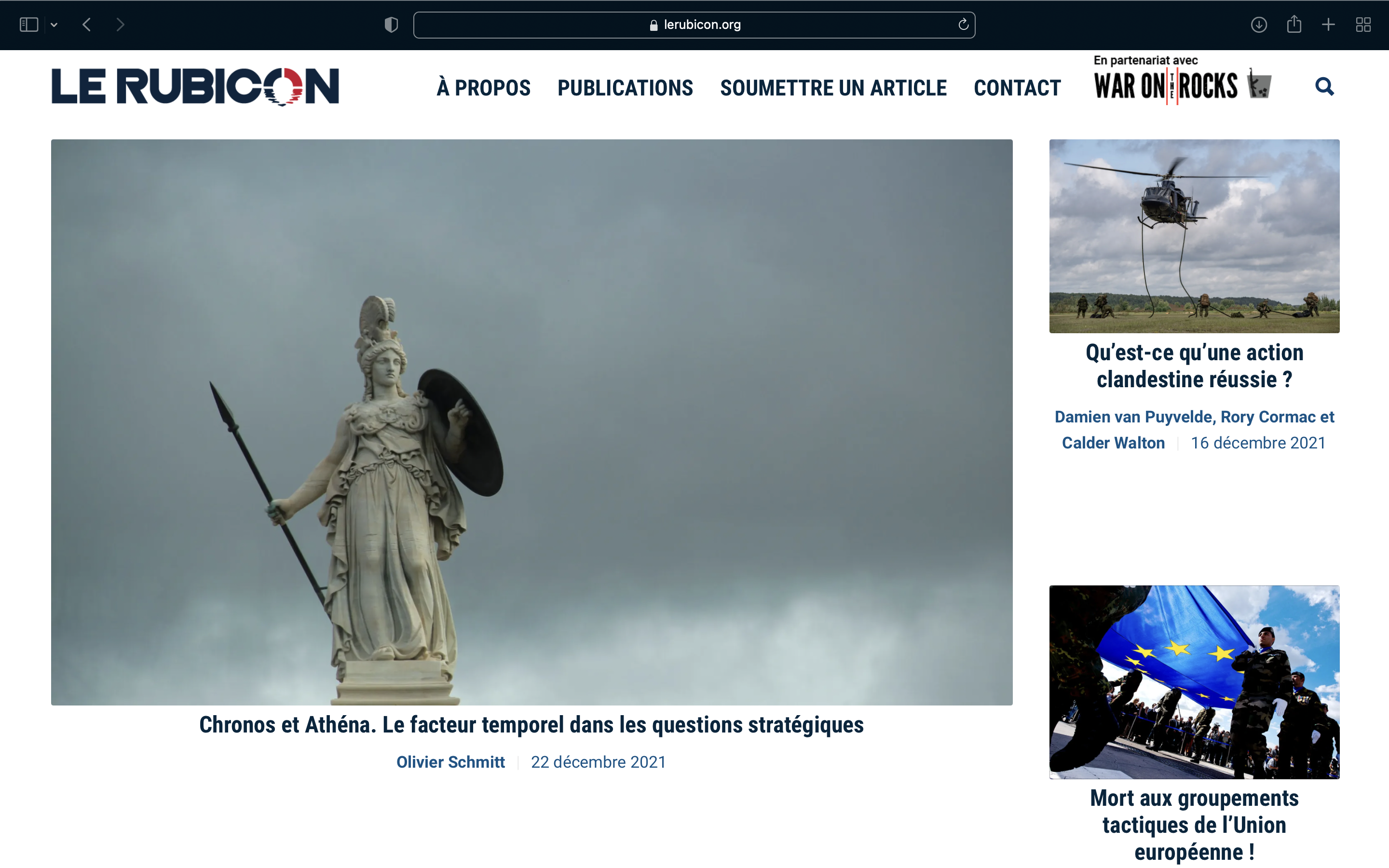 Le Rubicon, plateforme francophone d’analyse des questions internationales
