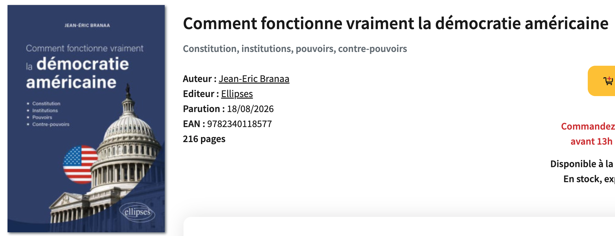 Parution ouvrage 𝐶𝑜𝑚𝑚𝑒𝑛𝑡 𝑓𝑜𝑛𝑐𝑡𝑖𝑜𝑛𝑛𝑒 𝑣𝑟𝑎𝑖𝑚𝑒𝑛𝑡 𝑙𝑎 𝑑𝑒́𝑚𝑜𝑐𝑟𝑎𝑡𝑖𝑒 𝑎𝑚𝑒́𝑟𝑖𝑐𝑎𝑖𝑛𝑒